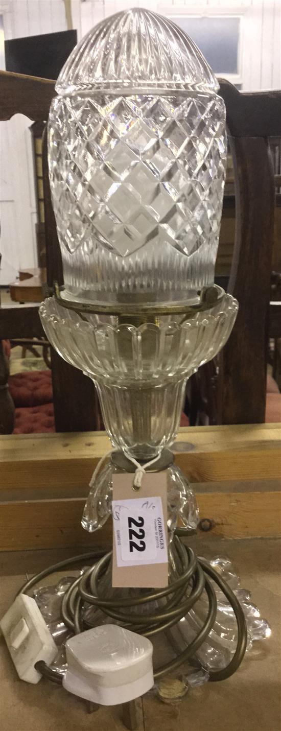Cut glass table lamp
